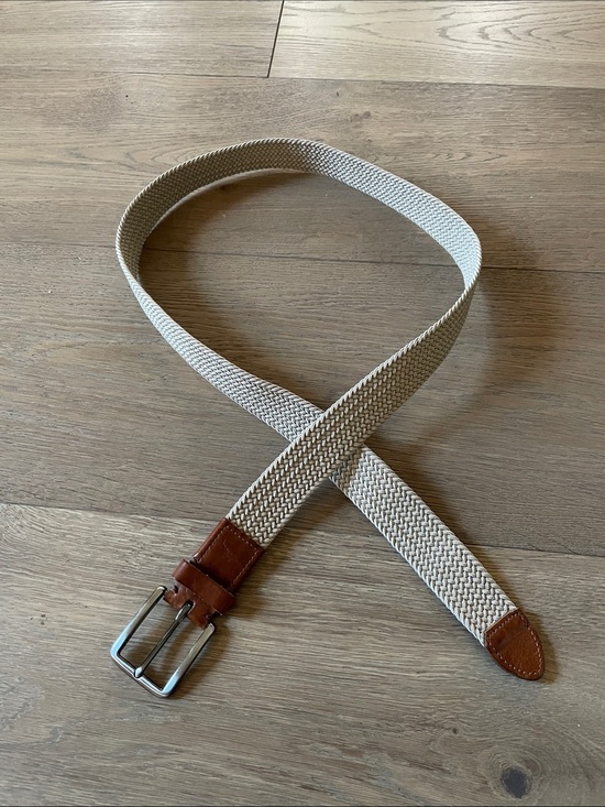 Other - Tommy Bahama Belt Stretch Webbing Brown Leather Ends Mens Size L/XL